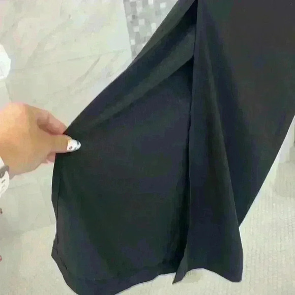 Hot Miami Styles Black Pockets Side Slit Sweetheart Neck Strapless Jumpsuit Sz M - Picture 6 of 12